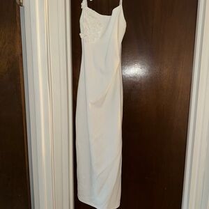 Elegant White Spaghetti Strap Dress